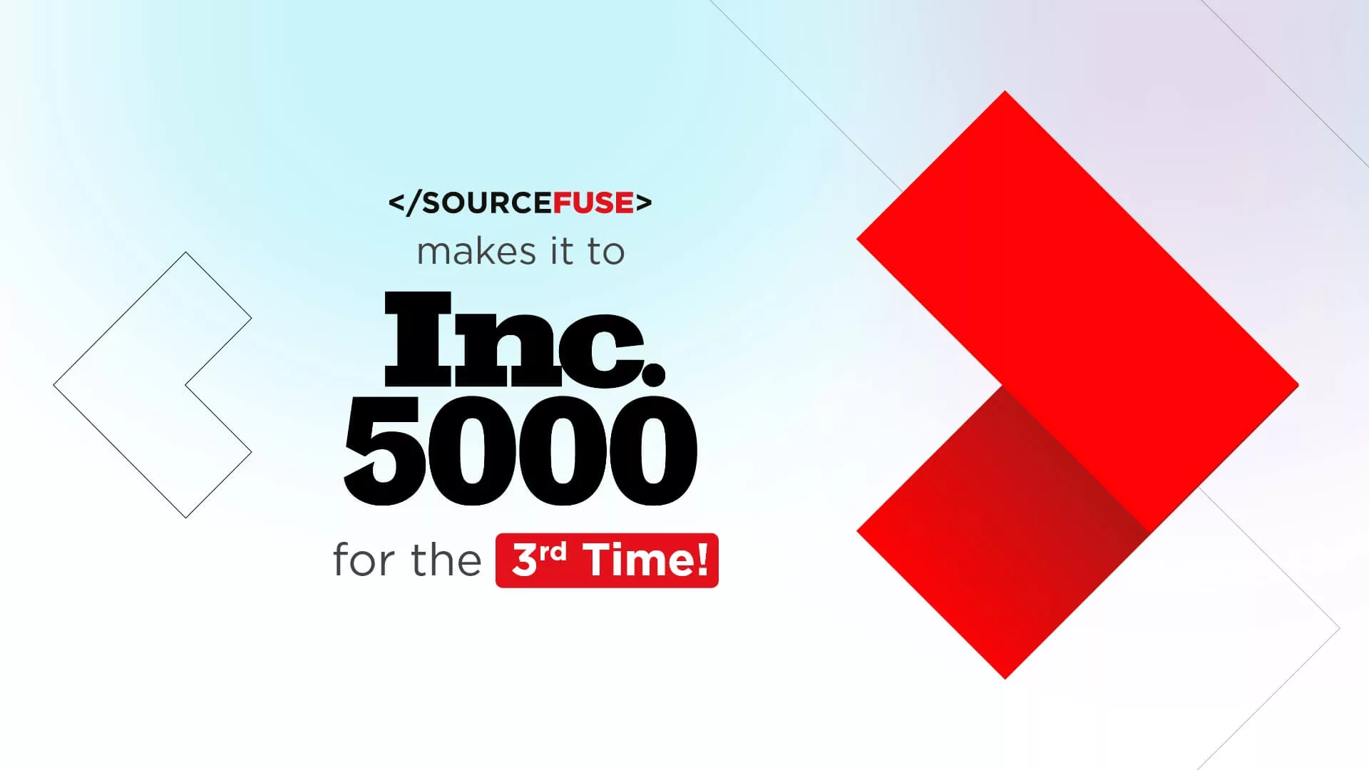 SourceFuseが3度目のInc. 5000リスト入りを達成!